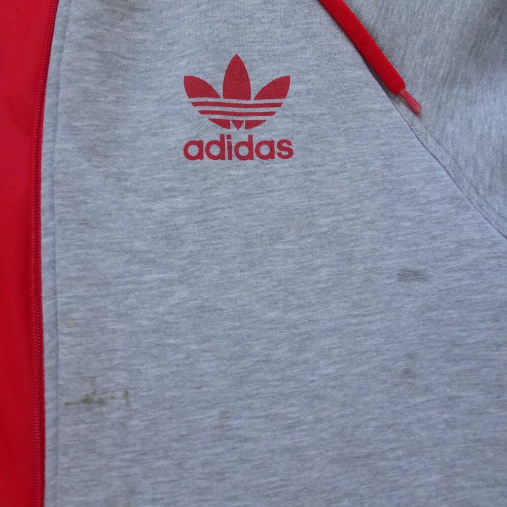 Adidas Men's Jacket Medium Red Vintage Reversible Trefoil Windbreaker Sweatshirt - Picture 8 of 10